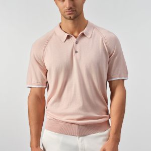 Refined Striped Polo Sweater