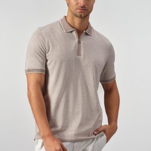The Vantage Tipped Zip Polo